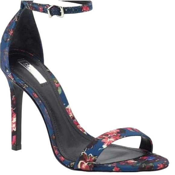 Schutz Shoes - SCHUTZ Cadey Lee Ankle Strap Stiletto Sandal in Dark Blue Floral